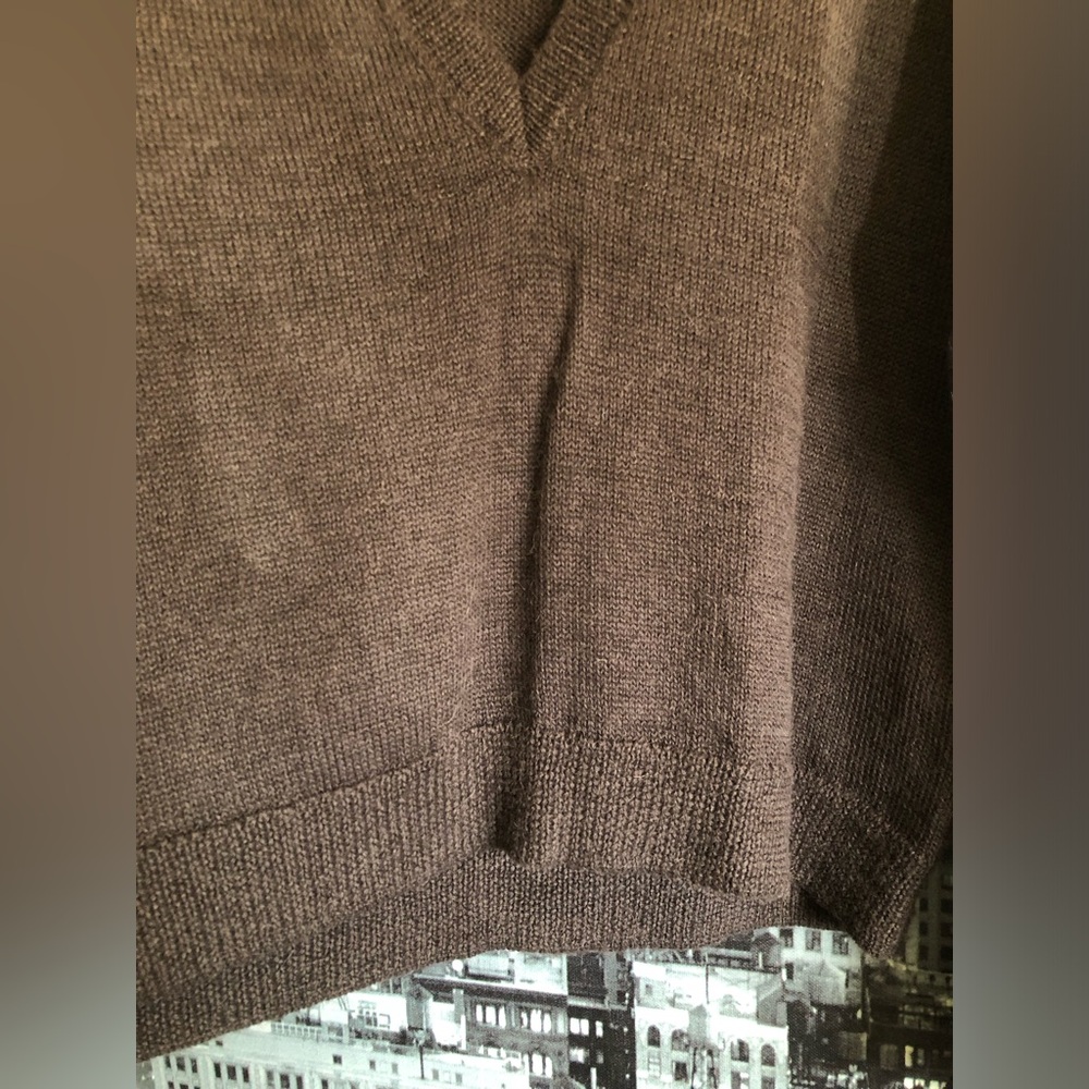Nation LTD Brown V Neck Sweater Alpaca Cotton Blend - Picture 3 of 11